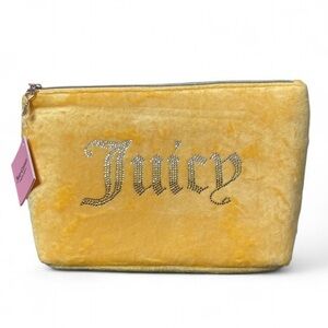 Juicy Couture Rhinestone Logo Velour Cosmetic Bag